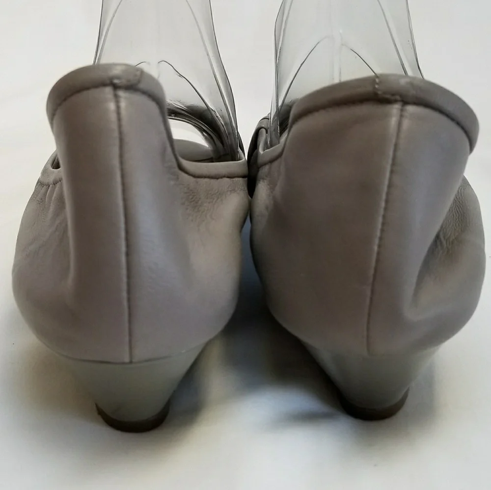 Cole Haan Nike Air Wedge Peep Toe Leather Shoes